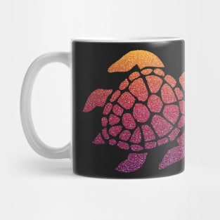 Dark Sunset Ombre Faux Glitter Turtle Mug